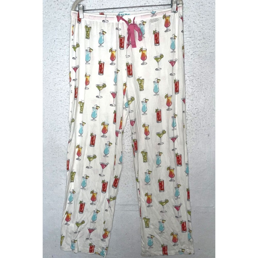 Star & Skye By PJ Salvage White Knit Pajama Pants Womens M martini cocktails